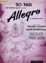 1947 Sheet Music SO FAR Allegro VG - £7.81 GBP