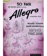 1947 Sheet Music SO FAR Allegro VG - $9.99
