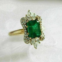 Anello di fidanzamento da donna con diamante verde smeraldo da 3 ct e... - £122.80 GBP