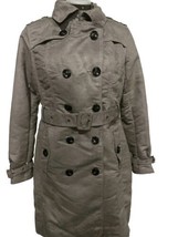 Steve Madden Women&#39;s Gray Suede Double Breasted Belted Trench Coat Size ... - £23.74 GBP