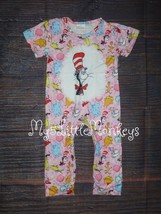 NEW Boutique Baby Girls Dr Seuss Cat in the Hat Romper Jumpsuit - £13.53 GBP