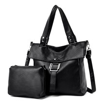 2 Pc/s Women Leather Handbags High Quality Purses And Handbags 2022 Female Soft  - £43.67 GBP