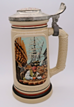 Avon Beer Stein Building of America Collection &quot;The Shipbuilder&quot; 1986  L... - £13.28 GBP
