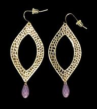 New Roberta Chiarella Dangle Drop Earrings - Made w/ Swarovski Elements Purple image 6