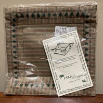 Park Designs Fabric Basket Fir Trees Christmas Plaid 8 x 8 New in Package - $14.85