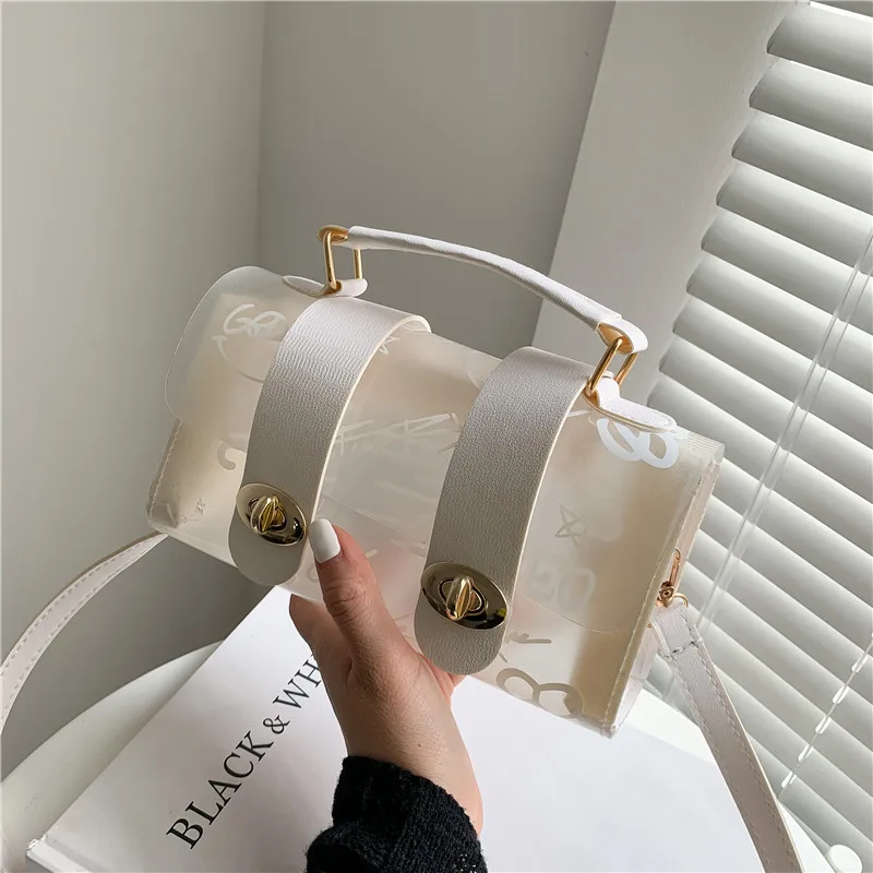 PVC Transparent Stitching Graffiti Women&#39;s Bag 2023 Summer  Fashion Handbag  Mes - $154.62