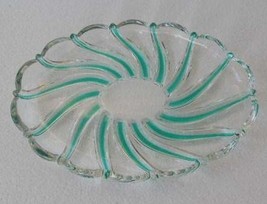 Mikasa Peppermint Green/Clear Swirl Glass Handblown Designed Collectible Glass C - $29.99