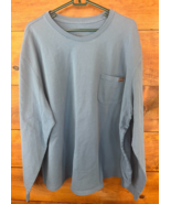 LL Bean Mens Shirt 3XL Long Sleeve Blue Traditional Fit Heavyweight Pocket - $24.72