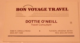 Bon Voyage Travel Agency Vintage Business Card Tucson Arizona bc7 - £3.12 GBP