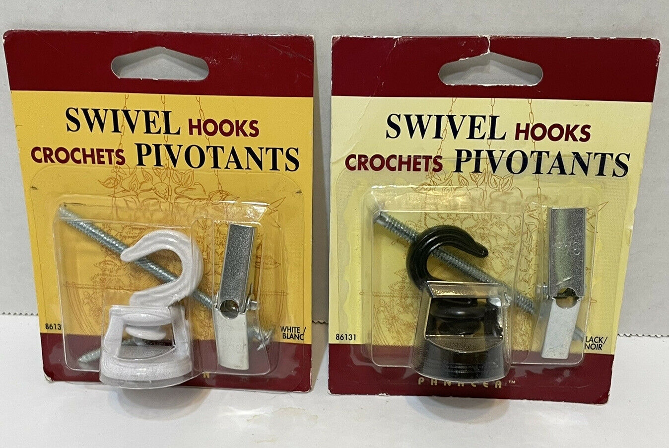 Swivel Hooks Hanging Plants Crochets White And Black Toggle Hardware Panacea - $8.69