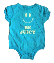 Juicy Couture Baby Girl Snap One Piece Playsuit &quot; Be Juicy &quot; Blue 6 Months - $42.88