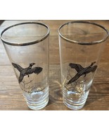 Set Of 2 Vintage Federal Glass Rink Necked Pheasant Highball Glasses - $19.14 CAD