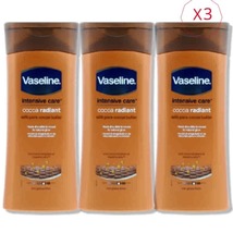 3 x Vaseline Cocoa Radiant Intensive Lotion for Dry Skin Body 200 ml  - £23.52 GBP