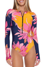 Trina Turk Breeze Floral Long Sleeve Swimsuit Paddle Suit Rash Guard S,Lnwt! - £74.33 GBP