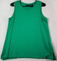 Adrienne Vittadini T Shirt Top Women Size Medium Green Sleeveless Round Neck EUC - £10.46 GBP