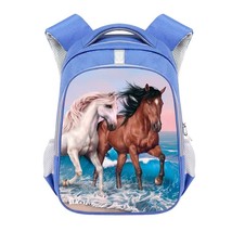Cool War Horse Print Backpack For Teenagers Children Horse School Bags Cute Back - £67.46 GBP