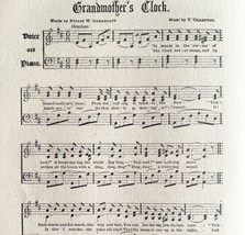 Grandmothers Clock Sheet Music 1892 Victorian Voice And Piano Ephemera DWY10A - £19.77 GBP