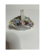 Vintage Porcelain Flower Basket Decorative Figurine Pastel Colors Home D... - $266.55 MXN