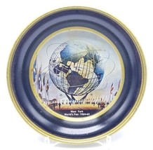 New York World&#39;s Fair 1964-65 UNISPHERE 4&quot; Miniature Metal Tray Plate So... - $10.77