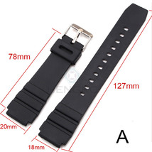 18mm Black PU Rubber Watch Band Strap fits Armitron Watches - £11.98 GBP