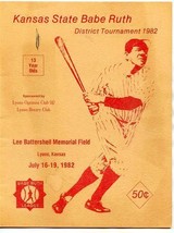 Kansas State Babe Ruth District Tournament 1982 Program Lyons Kansas - £14.23 GBP