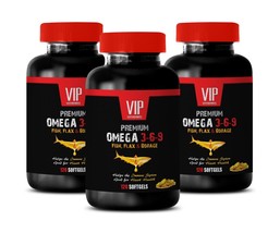 borage oil softgels - PREMIUM OMEGA 3 6 9 - plant protein source 3 Bottles - £35.09 GBP
