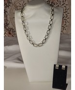 Signed Napier Silver-Tone Necklace &amp; Earring Set – Elegant Textured Links - $24.75