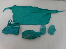 American Girl 18” Doll Dark Teal Floral Tankini Swimsuit and Sarong Truly Me - £14.92 GBP