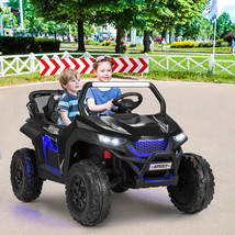 12V 2-Seater Kids Ride On UTV RC Electric Vehicle Suspension w/ Lights &amp;... - £304.48 GBP