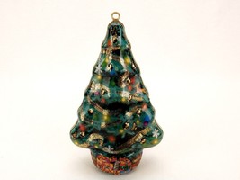 Hanging Christmas Tree Trinket Box Ornament, Metal 2-Piece Can, Candy, G... - $24.45