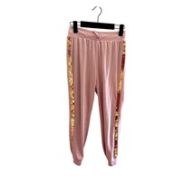 More Than Magic Girls L 10-12 Pale Pink Velour Jogger Pants Gold Sequin ... - $12.00