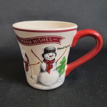 St. Nicholas Square Yuletide Mug “Warm Wishes” Snowman Christmas Mug Cof... - $9.89