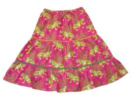 NWT Printfresh Now or Later Skirt in Bagheera Pink Leopard Cotton Midi 1X - $128.70