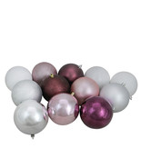 3.25&quot; (80mm) Shatterproof 3-Finish Christmas Ball Pink and Mulberry 32ct - $35.99