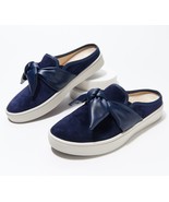 Spenco Orthotic Suede Bow Mules - Barbados in Peacoat 5 1/2 M NWOB - £53.47 GBP