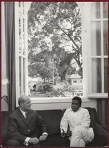 1972 Original Silver Gelatine Press Photo Politics Pal Losonczi Ngouabi Africa - £16.53 GBP