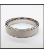 Personalized Stainless Steel Stamped High Polished Silver Edged Ring 8mm - £14.08 GBP+