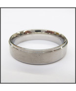 Personalized Stainless Steel Stamped High Polished Silver Edged Ring 8mm - $18.98