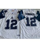 Men's Roger Staubach Jersey #12 Dallas Cowboys Stitched White - $44.90