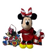Minnie Mouse Disney Applause Santa 5&quot; NEW Plush &amp; Tin Ornament Christmas... - $17.35 CAD