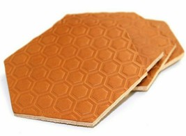 New Set Owen &amp; Fred 4&quot; Hexagon Design Stamped English Bridle Leather Coaste Rs - £7.98 GBP