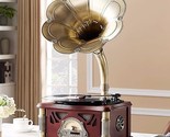 Vintage Gramophone With Bluetooth Output Vintage Record Players Retro Gr... - £389.74 GBP