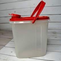 Tupperware Clear Pitcher Juice Container Jug With Red Lid &amp; Handle 2 Quart - £14.39 GBP