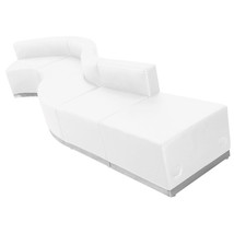 Black White Leather* 5 Pc Wave Sectional Reception Conference Office Mall Seat - £2,038.32 GBP