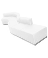 Black White Leather* 5 Pc Wave Sectional Reception Conference Office Mal... - $4,618.23 CAD