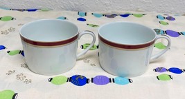 Pair of Ceralene Raynaud Limoges DIPLOMATE RED Tea Cups - $39.99