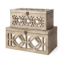 16&quot; Natural and Brown Solid Wood Box - $3,976.12 MXN