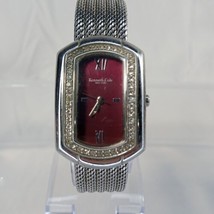 Kenneth Cole New York Red Face Silver Inlay Watch Braided Band - New Bat... - £38.19 GBP