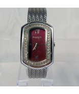 Kenneth Cole New York Red Face Silver Inlay Watch Braided Band - New Bat... - £38.21 GBP