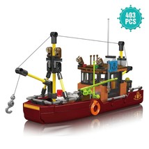 Fishing Boat Vessel Trawlboat Building Blocks Set Sea Fisher Fishing boa... - $21.99
